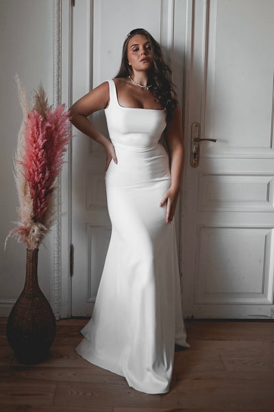 Plus Size Crepe Wedding Dress Jessica US 4