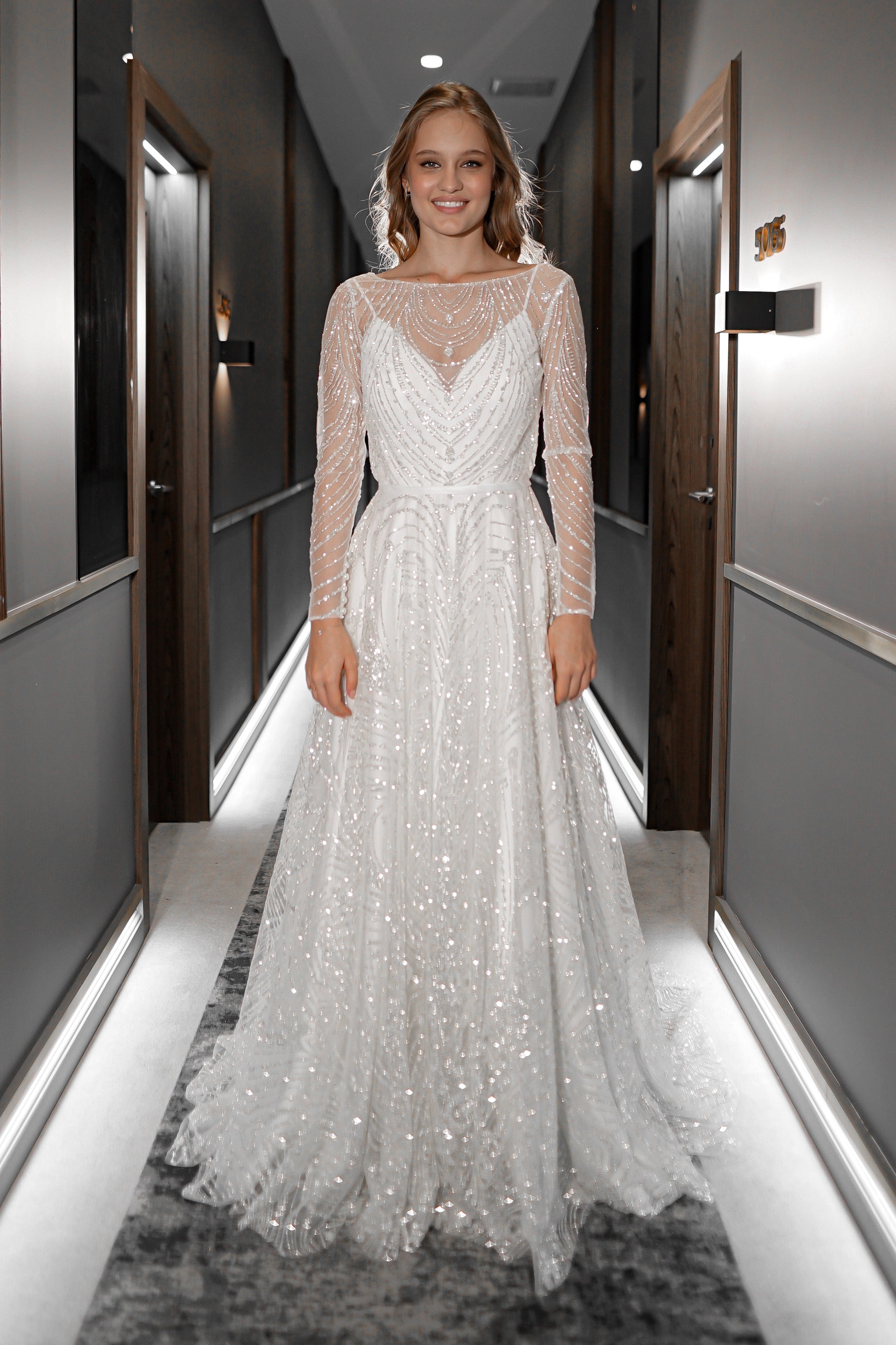 Diamante Mini Wedding Dress with Shannon Train IVORY by Olya Mak Bridal |  Fashionably Yours Bridal