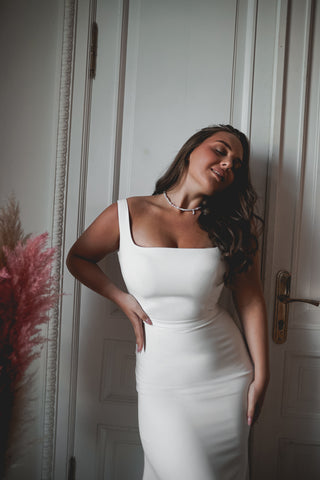 Plus Size Crepe Wedding Dress Jessica US 2 Plus Size Crepe Wedding Dress Jessica US 2