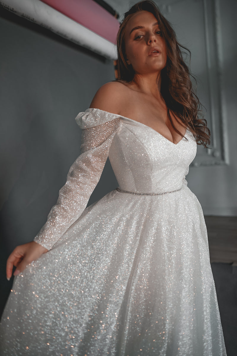 Plus Size Sparkly Wedding Dress Miranda – Olivia Bottega